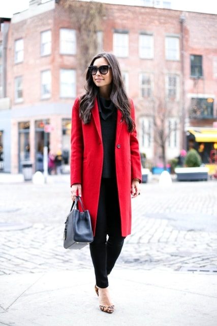 Яркие образы с красным пальто стиль,мода,Мода и стиль,мода,Пальто