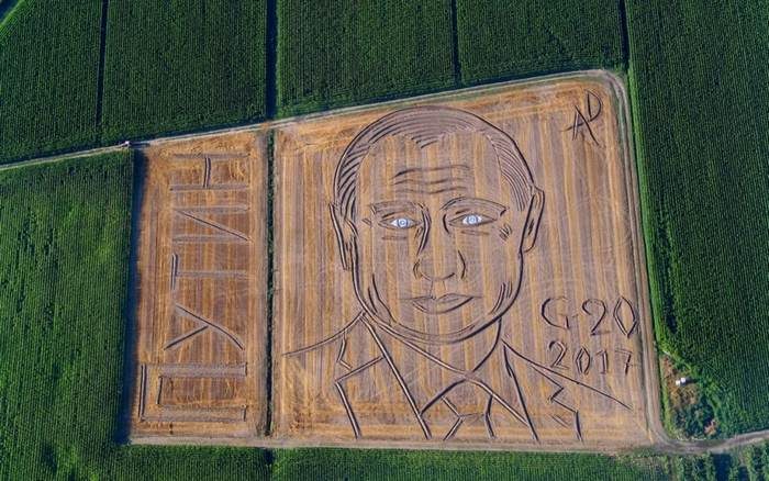 Итальянский дизайнер нарисовал гигантский портрет Путина  к саммиту G20