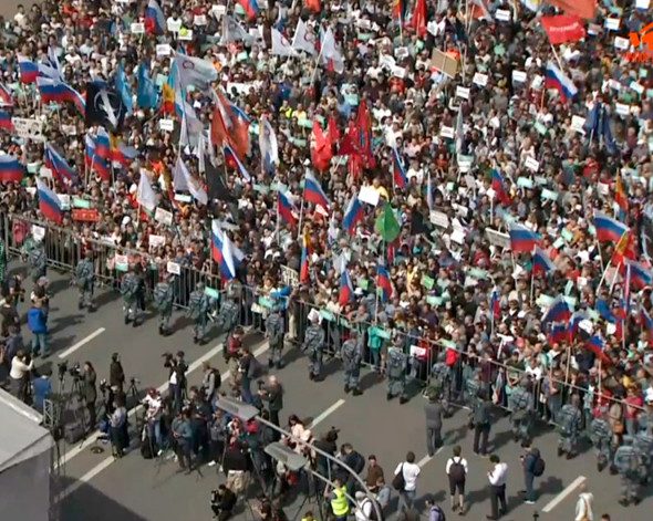 Более 20 тысяч москвичей пришли на митинг за допуск независимых кандидатов на выборы