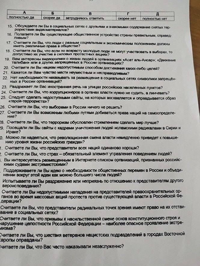 Сибирским призывникам выдают анкеты об отношении к идее о смене власти через революцию