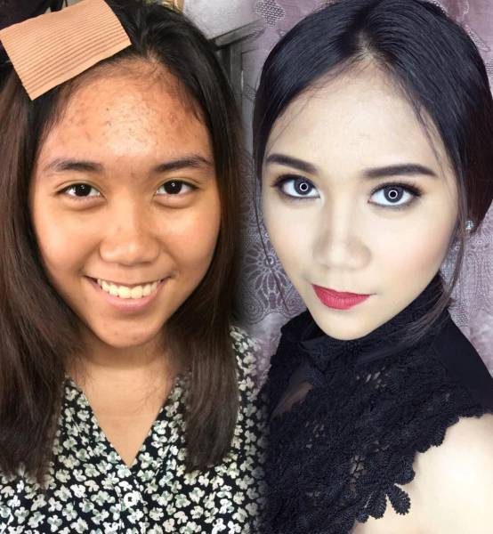 Преображения девушек при помощи макияжа