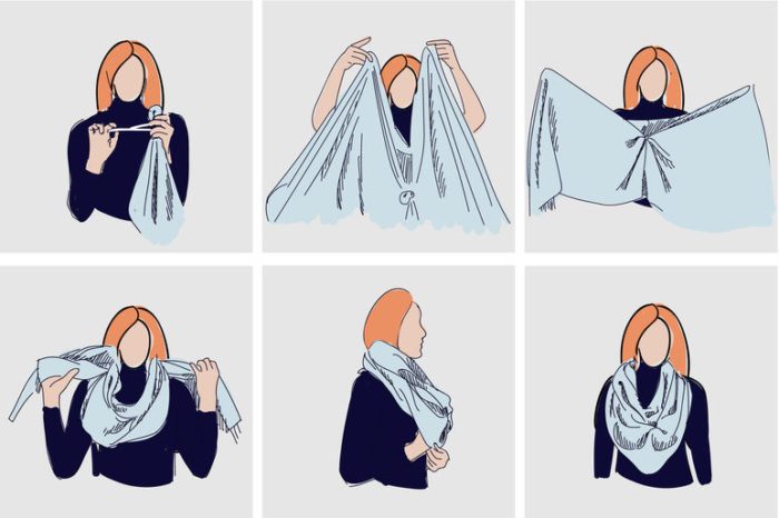 Как красиво повязать платок на шее