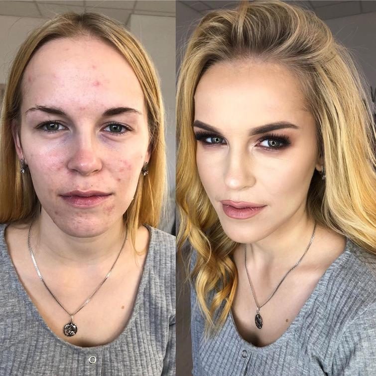 Удивительное преображение женщин после нанесения макияжа