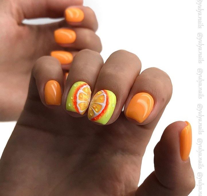 Идеи апельсинового маникюра