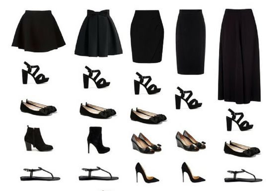 Правила по выбору обуви к юбкам разной длины