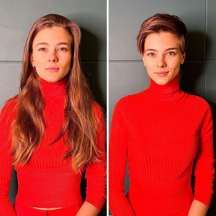 Фото женщин до и после стрижки
