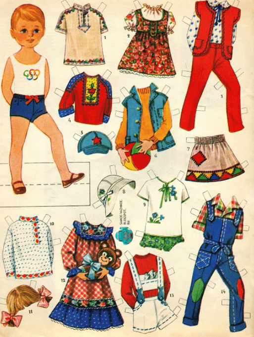 Бумажные куклы советских девочек