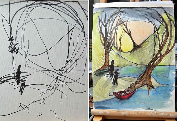 Канадская художница превращает детские рисунки в произведения искусства