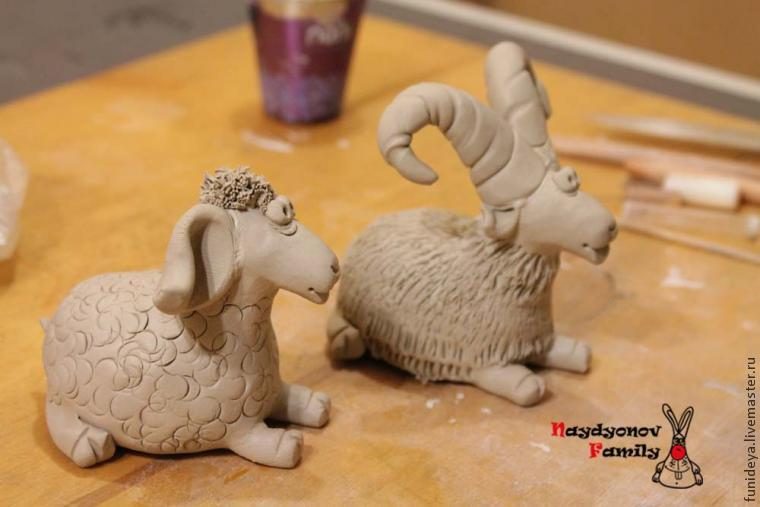Новогодний мастер-класс &quot;Коза и овечка&quot;