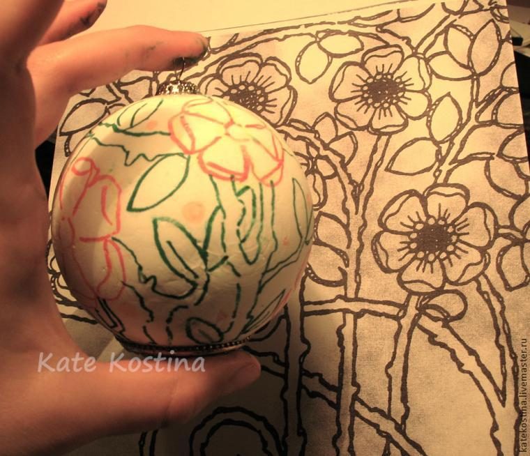 Создаем ёлочный шар в технике клеевая мозаика