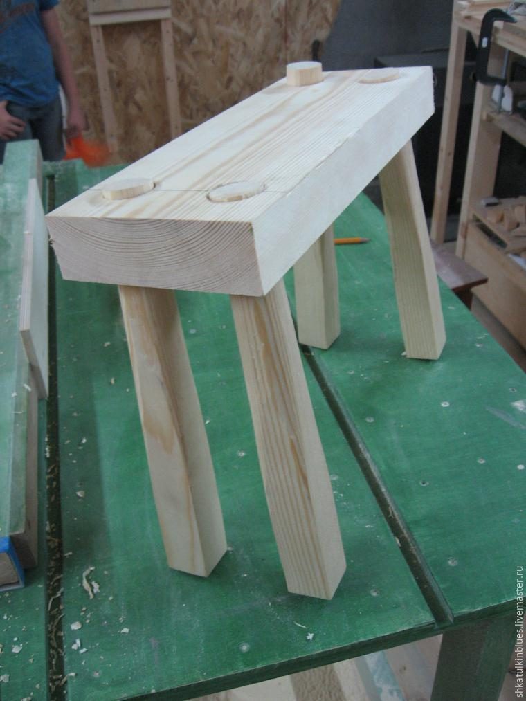 Изготовление деревянной лавочки без гвоздей и клея