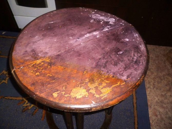Реставрация старого кофейного столика