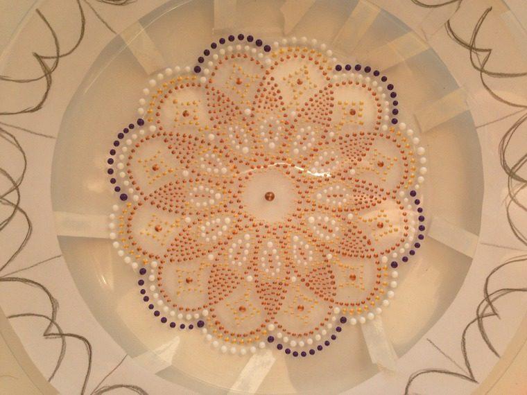 Точечная роспись тарелки