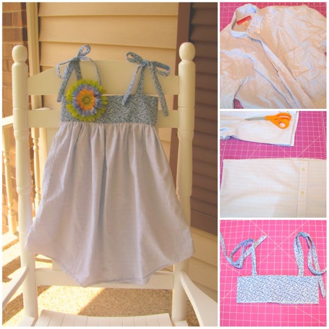 Превращаем старые рубашки в очаровательные летние платьица для девочки