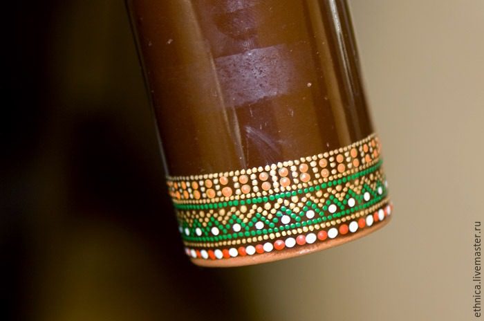 Роспись бутылки в африканском стиле