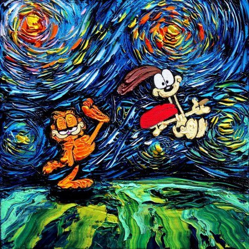 Картины в стиле &quot;Звёздной ночи&quot; Ван Гога от художницы Айю Кусик