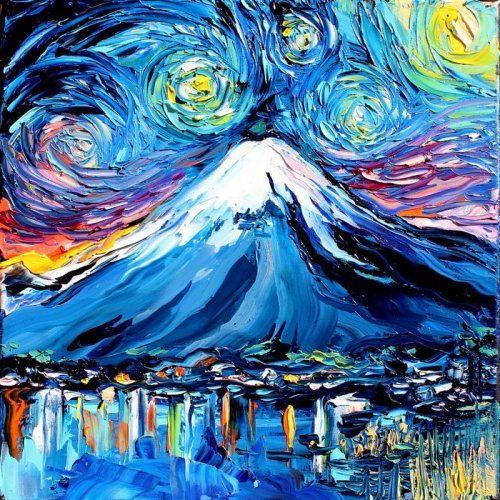 Картины в стиле &quot;Звёздной ночи&quot; Ван Гога от художницы Айю Кусик