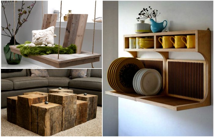 Деревянная мебель и предметы декора для создания теплого и уютного интерьера