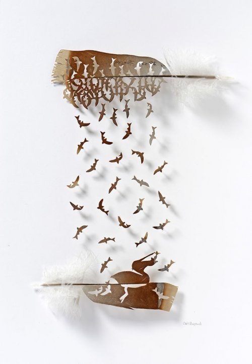 Произведения искусства из перьев от Криса Мейнарда