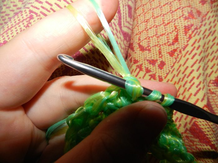 Вязание мочалки крючком
