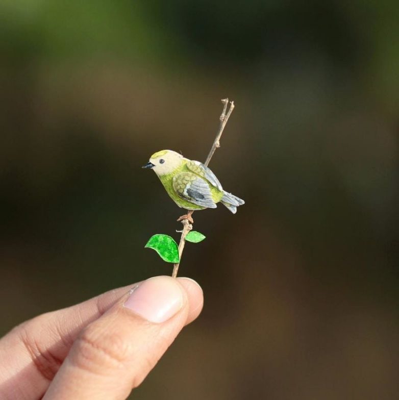 Крошечные птички из бумаги