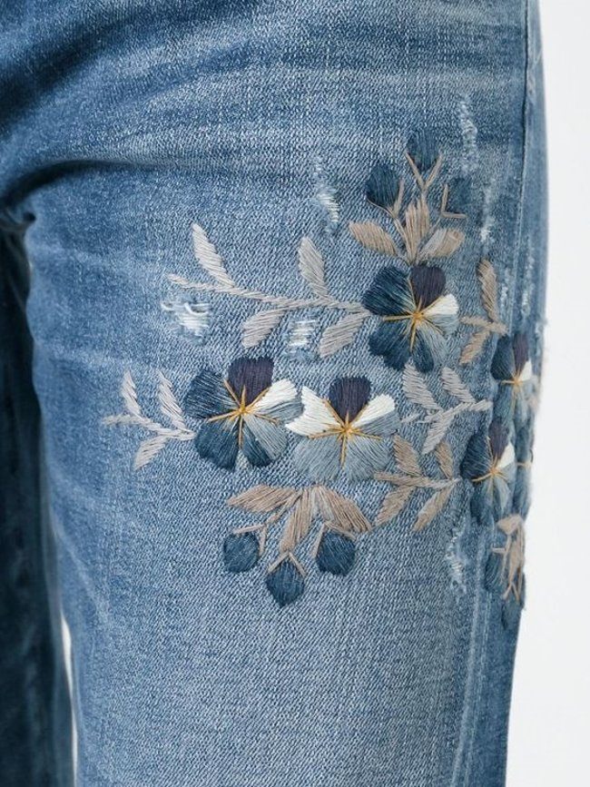 Крутая вышивка по джинсовой ткани