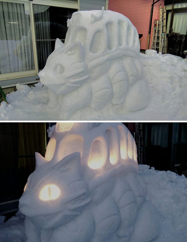 Очаровательные снежные скульптуры от японского мастера