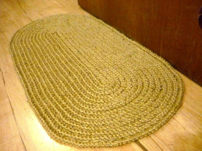 Плетение круглого коврика из веревок своими руками