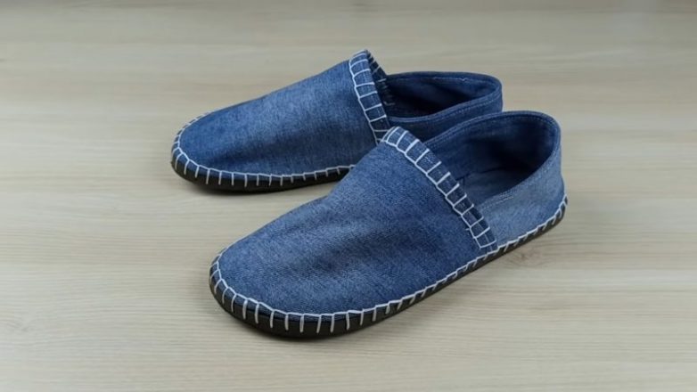 Обувь для лета из старых джинс