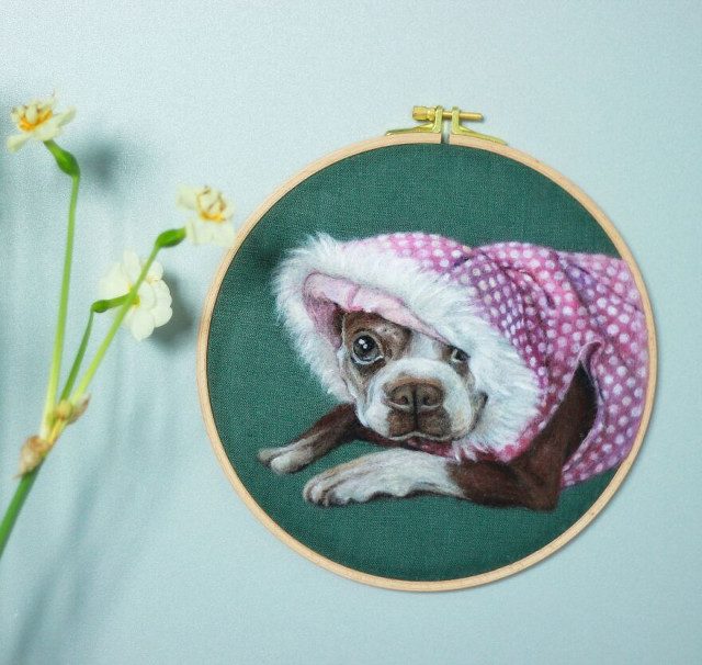 Портреты домашних животных, созданные из войлочной шерсти