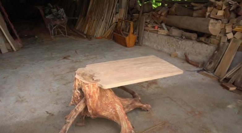 Журнальный столик из дерева своими руками