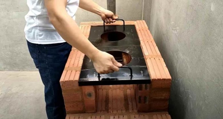 Печка-мангал из кирпича