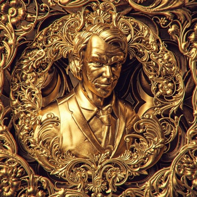 Невероятные золотые 3D-портреты персонажей поп-культуры