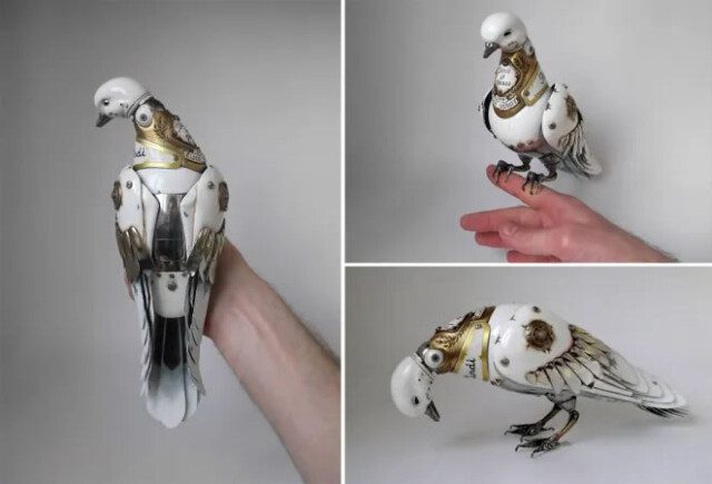 Cкульптуры птиц и  животных в стиле стимпанк