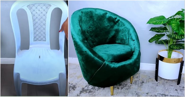 Дизайнерское кресло из пластикового стула