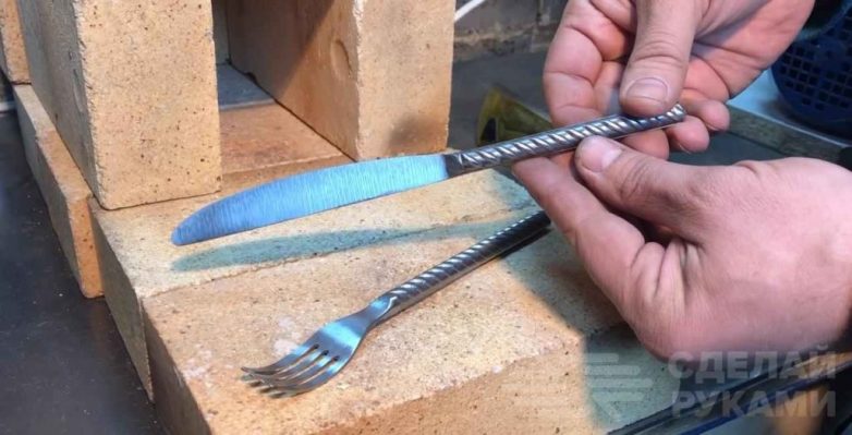 Ложка и нож из обычной арматуры