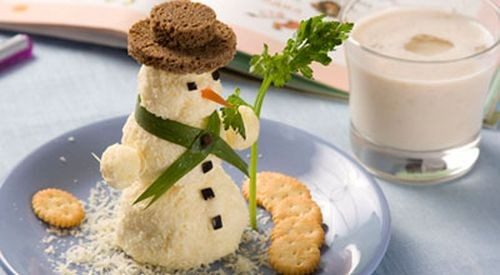 Оригинальные салаты и закуски в виде снеговика к Новому году!