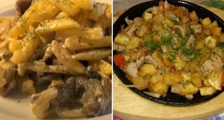 Старинное русское блюдо «Скоблянка» с грибами и картофелем