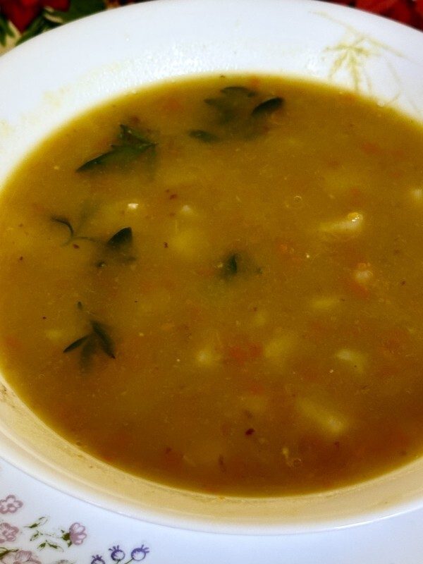 Суп из зеленого сушеного гороха
