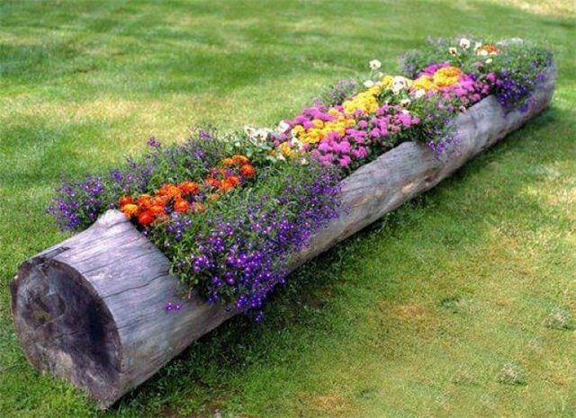 Как сделать пень украшением сада