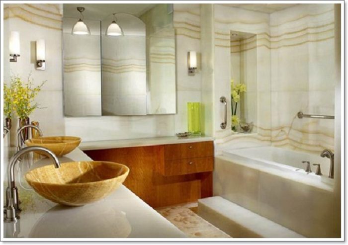 Интересные ванные в рустикальном стиле