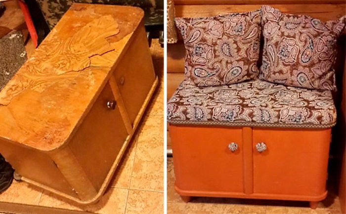 Советская мебель до и после переделки. Поверить не могу, что это старый сервант!