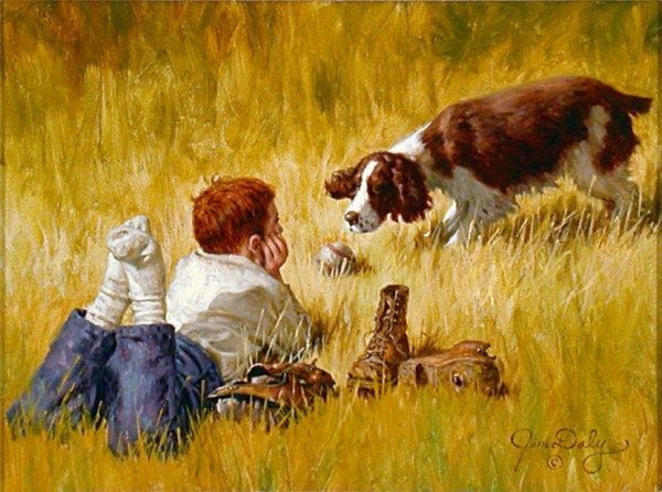 Трогательные картины детей и животных