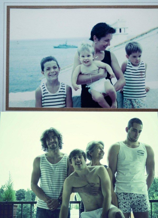 Семейные фотографии, сделанные «тогда и сейчас»