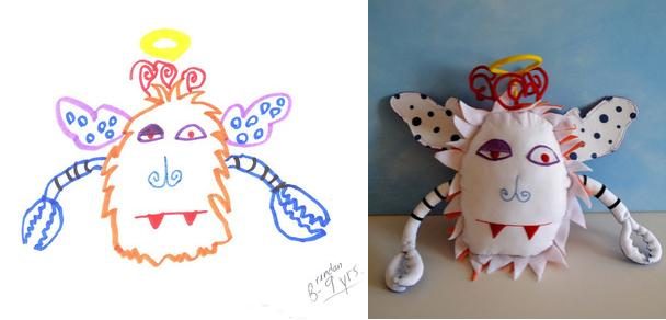 Игрушки, сделанные по мотивам детских рисунков