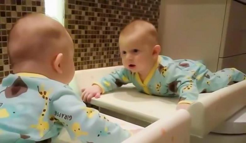 17 весёлых картинок про малышей и зеркала