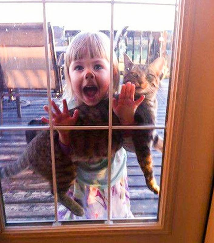 15 забавных детишек в окне
