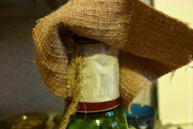 Декоративная бутылочка с овощами своими руками