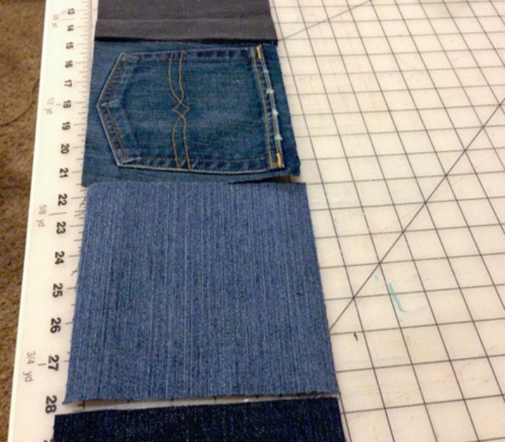 Старые джинсы режем на квадраты... и вот что получается!