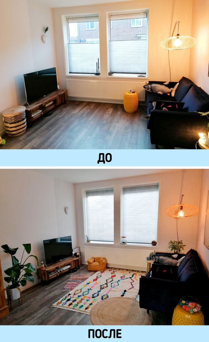 10 вдохновляющих примеров преображения комнат после небольших перемен